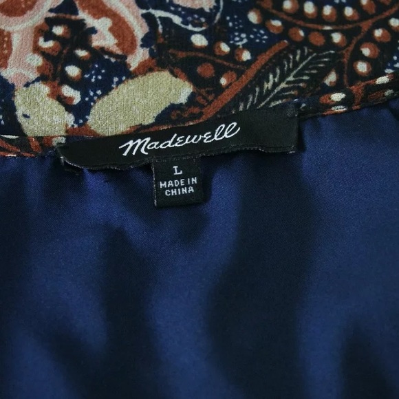 ❌SOLD❌Madewell Floral Lily Ruffle Chiffon Dress L - Picture 7 of 8